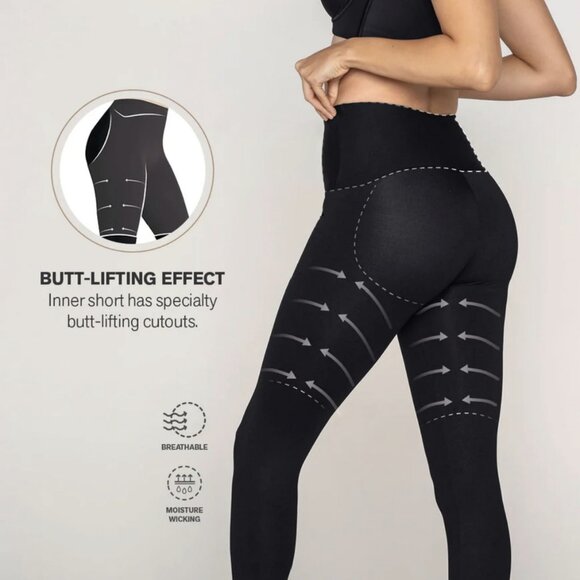 Leonisa - Sculpting Shaper Legging with Butt-Lifting Inner Short Size Large - Picture 1 of 9